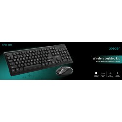 KIT wireless SPACER, tastatura wireless + mouse wireless, black, "SPDS-1100"   (timbru verde 0.8 lei)