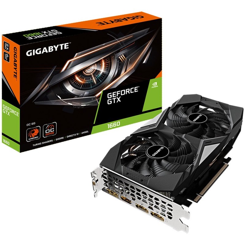 PLACA VIDEO GIGABYTE "GeForce GTX 1660 OC", 6 GB GDDR5 192 biti, PCI Express 3.0 x 16, HDMI DisplayPort x 3, sistem racire aer, 