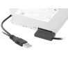 CABLU USB GEMBIRD adaptor, USB 2.0 (T) la slim S-ATA (T), 50cm, pt. SSD, DVD, cu USB suplimentar pt. extra power, negru, "A-USAT