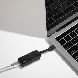 CABLU USB LOGILINK adaptor, USB 3.0 (T) la RJ45 (M), 14cm lungime totala, "UA0184A" (timbru verde 0.08 lei)