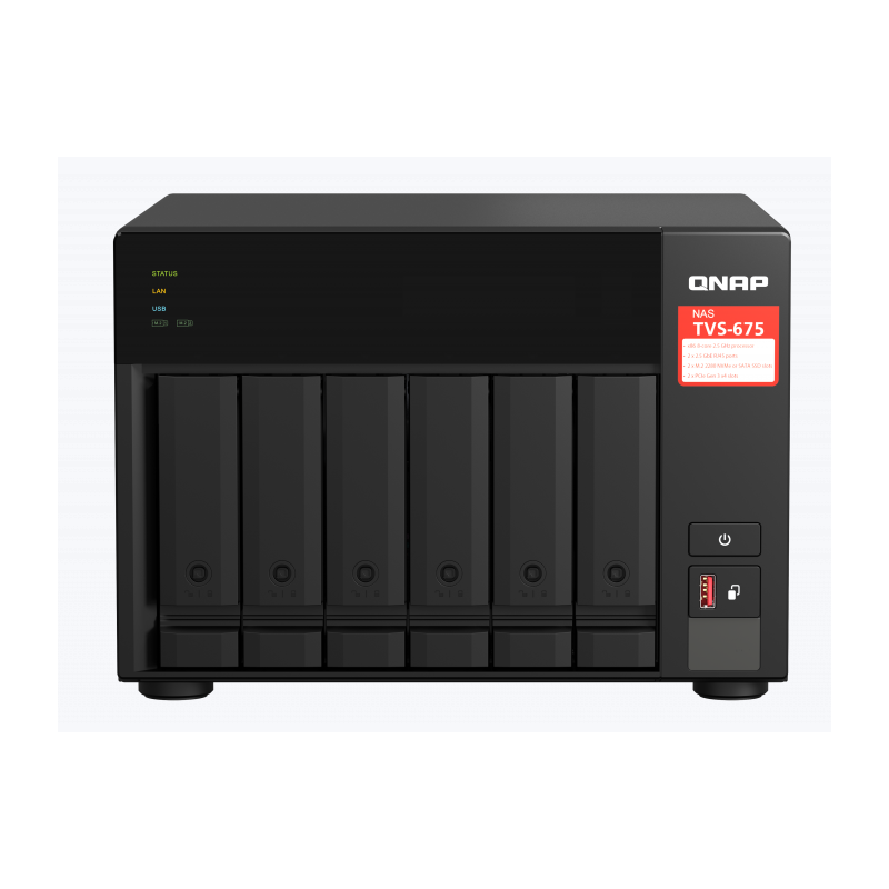 NAS Qnap NAS STORAGE TOWER 6BAY/NO HDD TVS-675-8G QNAP, "TVS-675-8G (timbru verde 4 lei)