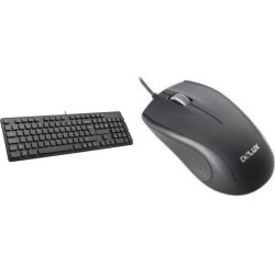 Kit TASTATURA si Mouse DELUX, "KA150U+M136BU", cu fir, 105 taste format standard, mouse , 3/1 butoane, negru, "KA150UKIT" (timbr