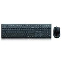 Kit TASTATURA si Mouse DELUX, "KA150U+M136BU", cu fir, 105 taste format standard, mouse , 3/1 butoane, negru, "KA150UKIT" (timbr