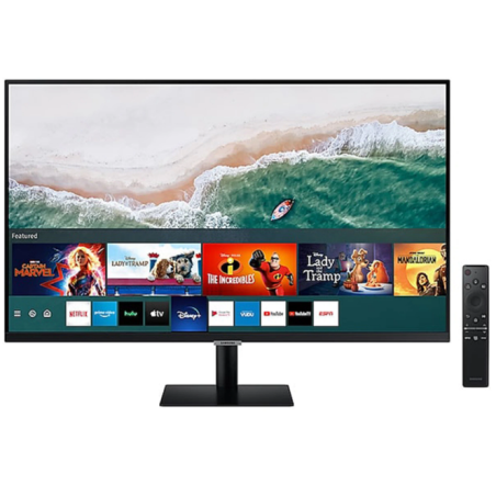 MONITOR Samsung 32 inch, home | office, VA, 4K UHD (3840 x 2160), Wide, 250 cd/mp, 8 ms, HDMI x 2, "LS32AM700PRXEN" (timbru verd