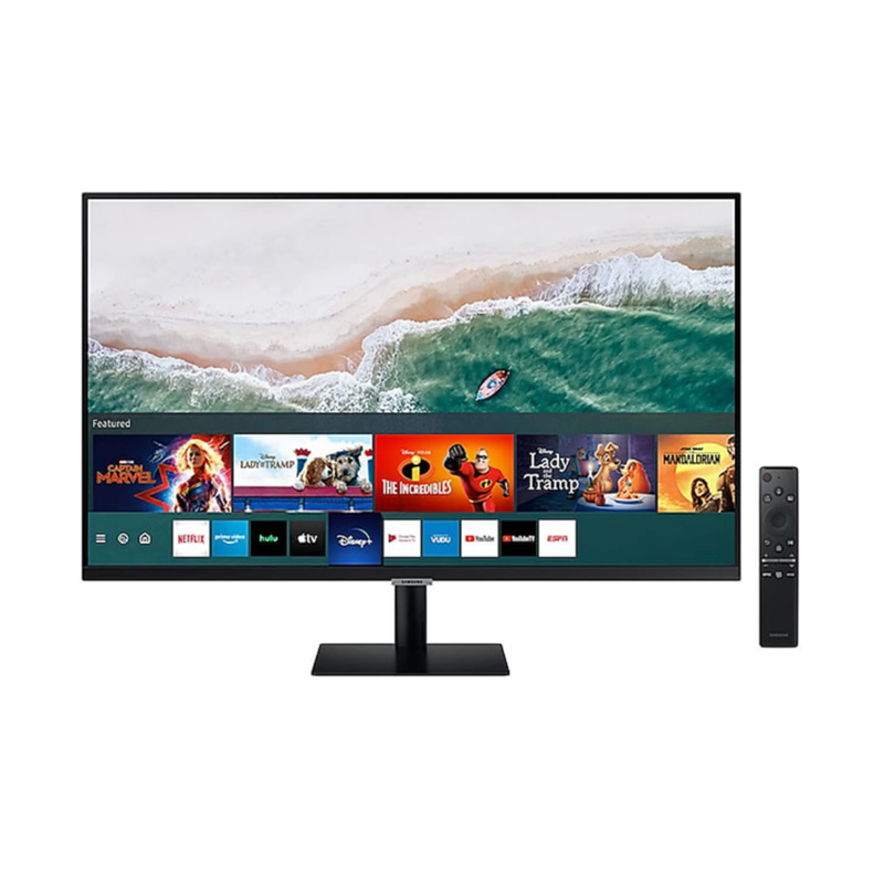 MONITOR Samsung 32 inch, home | office, VA, 4K UHD (3840 x 2160), Wide, 250 cd/mp, 8 ms, HDMI x 2, "LS32AM700PRXEN" (timbru verd