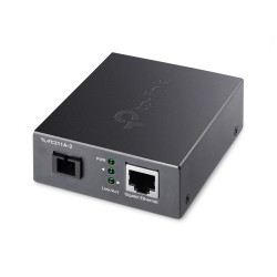 MEDIA CONVERTOR TP-LINK 1 x Gigabit RJ45 WDM Half-Duplex/Full-Duplex, SC single-mode fiber, 1× Gigabit SC Fiber Port, pana la 2k