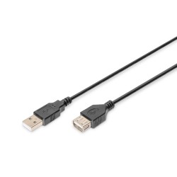ASSMANN AK-300200-030-S USB 2.0 HighSpeed Extension cable USB A M plug /USB A F jack 3m black "AK-300200-030-S" (timbru verde 0.