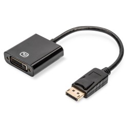 DIGITUS adaptor cable displayPort DVI-I M/F 0.15m AWG28 2x shielded "AK-340401-001-S" (timbru verde 0.8 lei)