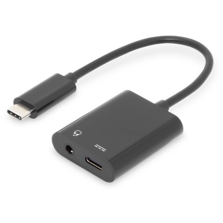 DIGITUS AK-300400-002-S Cable USB 3.1 Type C Gen.2 SuperSpeed+ 10Gbps Mini Jack 3.5mm + Type USB C black "AK-300400-002-S" (timb