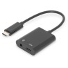 DIGITUS AK-300400-002-S Cable USB 3.1 Type C Gen.2 SuperSpeed+ 10Gbps Mini Jack 3.5mm + Type USB C black "AK-300400-002-S" (timb
