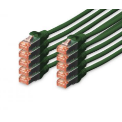 DIGITUS CAT 6 S-FTP patch cable Cu LSZH AWG 27/7 length 3 m 10 pieces color green "DK-1644-030-G-10" (timbru verde 0.08 lei)