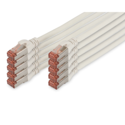 DIGITUS CAT 6 S-FTP patch cable Cu LSZH AWG 27/7 length 3 m 10 pieces color white "DK-1644-030-WH-10" (timbru verde 0.08 lei)