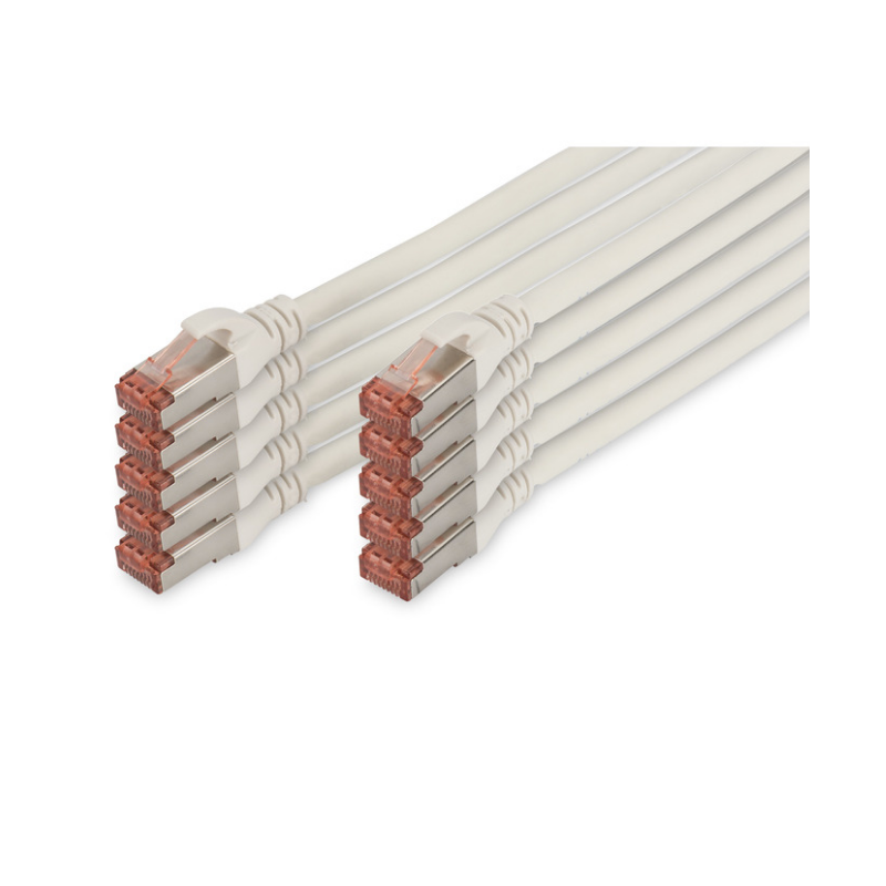 DIGITUS CAT 6 S-FTP patch cable Cu LSZH AWG 27/7 length 3 m 10 pieces color white "DK-1644-030-WH-10" (timbru verde 0.08 lei)