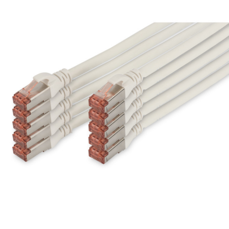 DIGITUS CAT 6 S-FTP patch cable Cu LSZH AWG 27/7 length 3 m 10 pieces color white "DK-1644-030-WH-10" (timbru verde 0.08 lei)