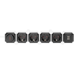 DIGITUS DA-70620 Flexible power strip 3680 W 250VAC 50 Hz 4x safety outlet 16 A 2x USB A connection 2.4 A "DA-70620" (timbru ver