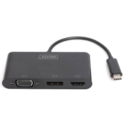 SPLITTER video DIGITUS DA-70859 Graphic Adapter HDMI/DP/VGA 4K 60Hz UHD/ FHD to USB 3.1 Type C audio black "DA-70859" (timbru ve