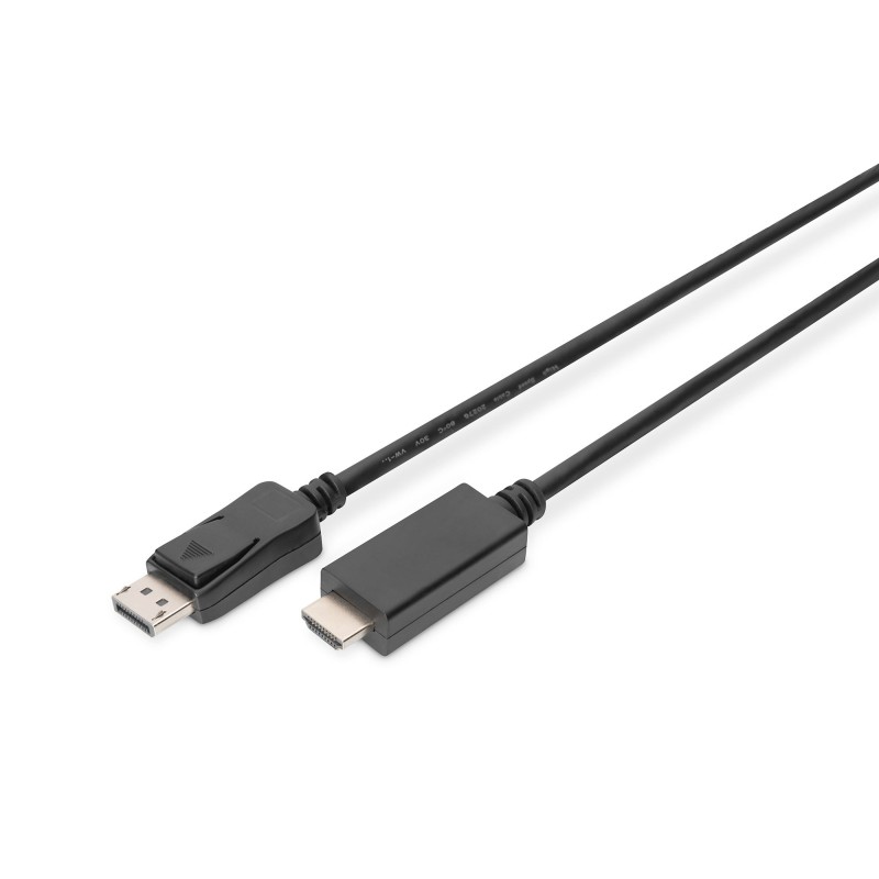 DIGITUS DisplayPort Adapter Cable DP - HDMI Type A St / St 1.0m w / War. DP 1.2 HDMI 2.0 4K / 60Hz CE black "AK-340303-010-S"  (