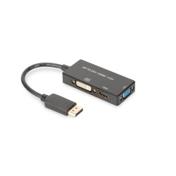 DIGITUS DisplayPort converter cable DP - HDMI+DVI+VGA M-F/F/F 0 2m 3 in 1 Multi-Media cable CE bl gold "AK-340418-002-S" (timbru