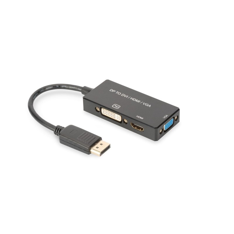 DIGITUS DisplayPort converter cable DP - HDMI+DVI+VGA M-F/F/F 0 2m 3 in 1 Multi-Media cable CE bl gold "AK-340418-002-S" (timbru