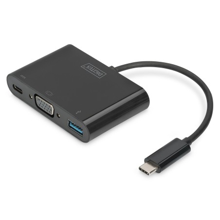 DIGITUS USB Type-C Multiport Adapter VGA 1x VGA 1x USB-C PD 1x USB 3.0 black "DA-70854" (timbru verde 0.18 lei)