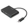 DIGITUS USB Type-C Multiport Adapter VGA 1x VGA 1x USB-C PD 1x USB 3.0 black "DA-70854" (timbru verde 0.18 lei)