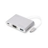 DIGITUS USB3.0 Typ C multi adapt. VGA Typ C power delivery function chipsatz VL100/PS176/VL210 20cm cable Alu case white "DA-708