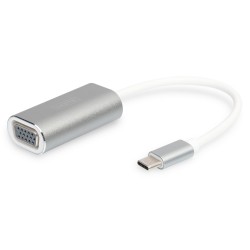 DIGITUS USB3.0 Typ C VGA grafic adaptor Alu case 20cm cable chipset VL100+IT6513 white "DA-70837" (timbru verde 0.18 lei)