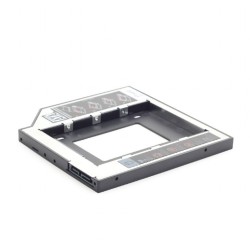 RACK intern  GEMBIRD, tip caddy 12.7mm, 5.25 inch la 2.5 inch, S-ATA, interfata PC S-ATA, metal, negru, "MF-95-02" (timbru verde