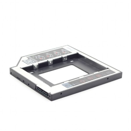 RACK intern  GEMBIRD, tip caddy 12.7mm, 5.25 inch la 2.5 inch, S-ATA, interfata PC S-ATA, metal, negru, "MF-95-02" (timbru verde