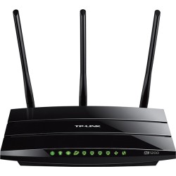 ROUTER TP-LINK wireless 1200Mbps, 4 porturi Gigabit, 3 antene externe, Dual Band AC1200 "Archer C1200" (timbru verde 2 lei)