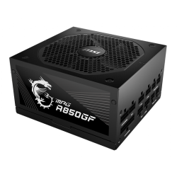 SURSA MSI, 850 W, "MPG A850GF" modulara, ATX 12V, fan 140 mm x 1, 80 Plus Gold, MB 20+4 pin x 1, CPU 4+4 pin x 2, PCI-E 6+2 pin 