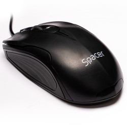 MOUSE  Spacer, PC sau NB, cu fir, USB, optic,  1200 dpi, butoane/scroll 3/1, , negru, "SPMO-M11" (timbru verde 0.18 lei)