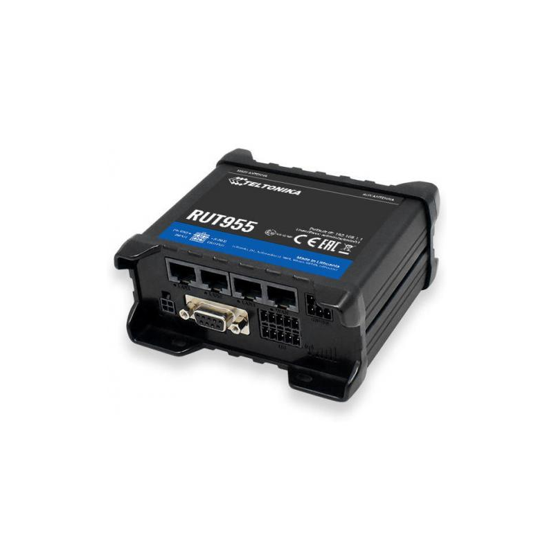 TELTONIKA RUT955 Industrial 4G LTE router Cat.4 WiFi Dual Sim GPS 1x WAN 3X LAN GPS router, "RUT955 T033B0" (timbru verde 0.8 le