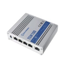 TELTONIKA TSW100 INDUSTRIAL UNMANAGED POE SWITCH 4 PORTS POE 802.3AF/AT 60W, "TSW100" (timbru verde 2 lei)