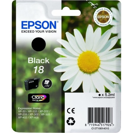 Cartus Cerneala Original Epson Black, T1801, pentru XP102|202|205|302|305|402|405, , (timbru verde 0.15 lei),  "C13T18014010"