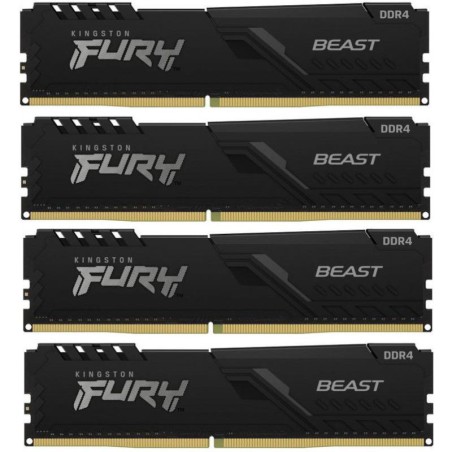 Memorie DDR Kingston Fury Beast DDR4 16 GB, frecventa 2666 MHz, 4 GB x 4 module, radiator, "KF426C16BBK4/16"