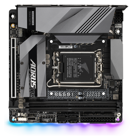 PLACA de BAZA Gigabyte "B660I AORUS PRO D4", skt LGA 1700, mATX, Intel B660, 2 x DDR4, max. 64 GB, 4 x SATA, 1 x M.2, 7.1, "B660