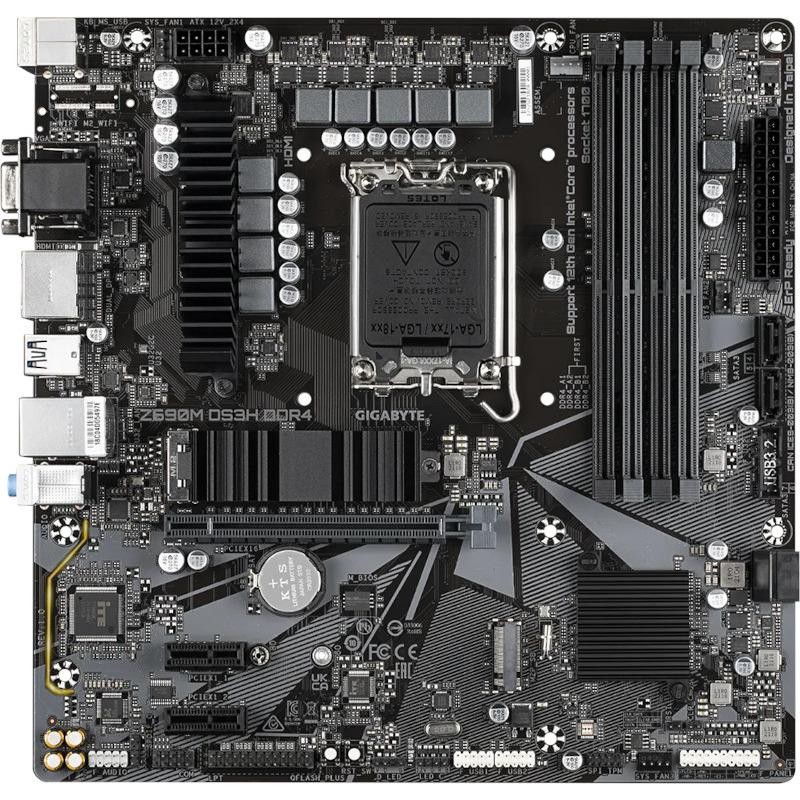 PLACA de BAZA Gigabyte "Z690M DS3H D4", skt LGA 1700, mATX, Intel Z690, 4 x DDR4, max. 128 GB, 4 x SATA, 2 x M.2, 7.1, "Z690M DS