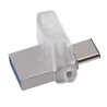 MEMORIE USB 3.0 | USB 3.0 Type-C KINGSTON 64 GB, profil mic | OTG, carcasa metalic &amp; plastic, alb / argintiu, "DTDUO3C/64GB"