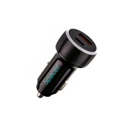ALIMENTATOR auto SPACER Quick Charge 17W 3.1A max, putere totala 17W, LED ambiental, 1 x USB + 1 x USB Type-C, pt. bricheta auto