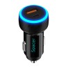 ALIMENTATOR auto SPACER Quick Charge 17W 3.1A max, putere totala 17W, LED ambiental, 1 x USB + 1 x USB Type-C, pt. bricheta auto