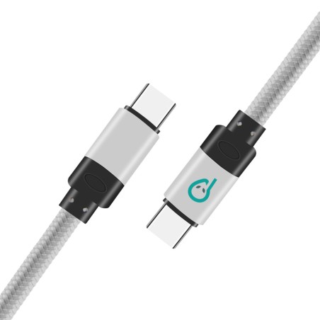 CABLU alimentare si date SPACER, pt. smartphone, USB Type-C (T) la USB Type-C(T), braided, ambalaj punga, 1.8m, silver "SPDC-TYP