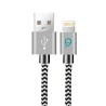 CABLU alimentare si date SPACER, pt. smartphone, USB 2.0 (T) la Lightning (T), pentru Iphone,braided, retail pack, 1.8m, zebra,"