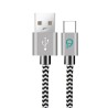 CABLU alimentare si date SPACER, pt. smartphone, USB 3.0 (T) la Type-C (T), 2.1A,  braided, retail pack, 1.8m, zebra,"SPDC-TYPEC