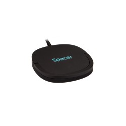 ALIMENTATOR wireless SPACER, Quick Charge 15W Qi, conector Type-C, rol de stand prin prindere magnetica, negru "SPAR-WCHGQ-02" (