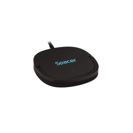 ALIMENTATOR wireless SPACER, Quick Charge 15W Qi, conector Type-C, rol de stand prin prindere magnetica, negru "SPAR-WCHGQ-02" (