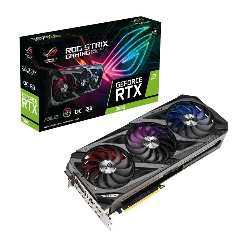 PLACA VIDEO ASUS "ROG Strix GeForce RTX 3080 OC", 12 GB GDDR6X 384 biti, PCI Express 4.0 x 16, HDMI x 2 DisplayPort x 3, sistem 