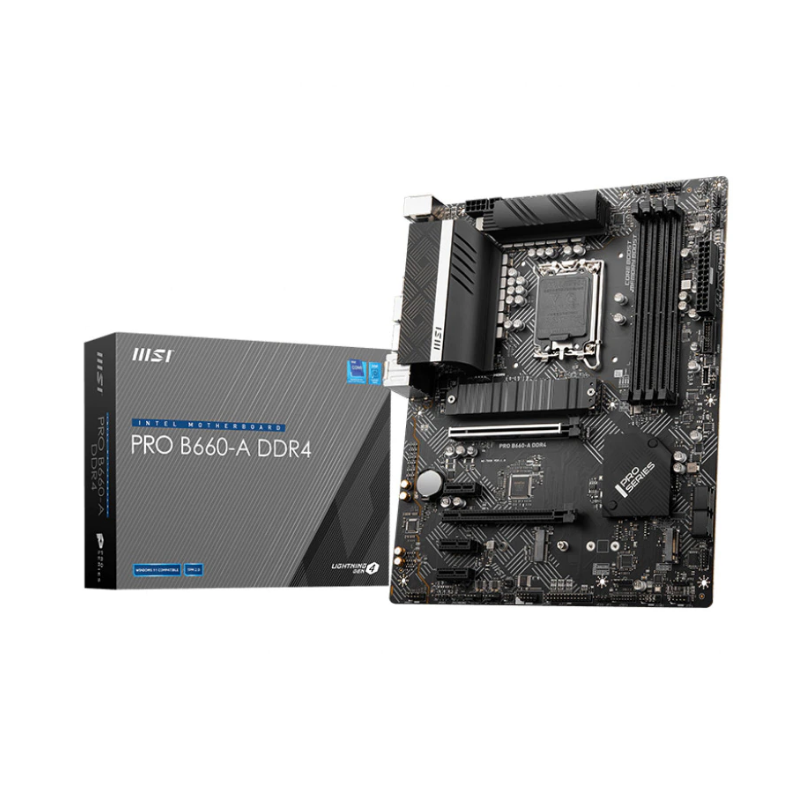 PLACA de BAZA MSI "PRO B660-A DDR4", skt LGA 1700, mATX, Intel B660, 4 x DDR4, max. 128 GB, 4 x SATA, 2 x M.2, 7.1, "PRO B660-A 