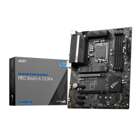 PLACA de BAZA MSI "PRO B660-A DDR4", skt LGA 1700, mATX, Intel B660, 4 x DDR4, max. 128 GB, 4 x SATA, 2 x M.2, 7.1, "PRO B660-A 