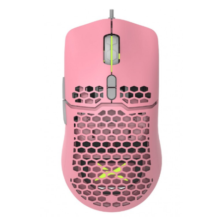 MOUSE DELUX, gaming, cu fir, USB, optic, 7200 dpi, butoane/scroll 7/1, RGB light, cablu braided, roz, "M700A-P" (timbru verde 0.